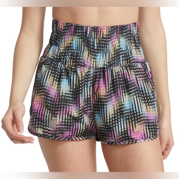 free people movement Pants - Free People Movement The Way Home running workout shorts multicolored high waist
